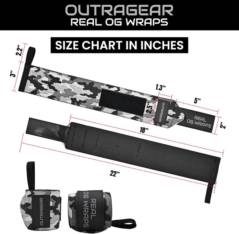 OUTRAGEAR 18" OG-Grade Wrist Wraps for Weightlifting – Heavy Duty Wrist Support with Thumb Loop & Lockdown Strap – Wrist Straps for Powerlifting, Bench Press & Gym Training - Image 2